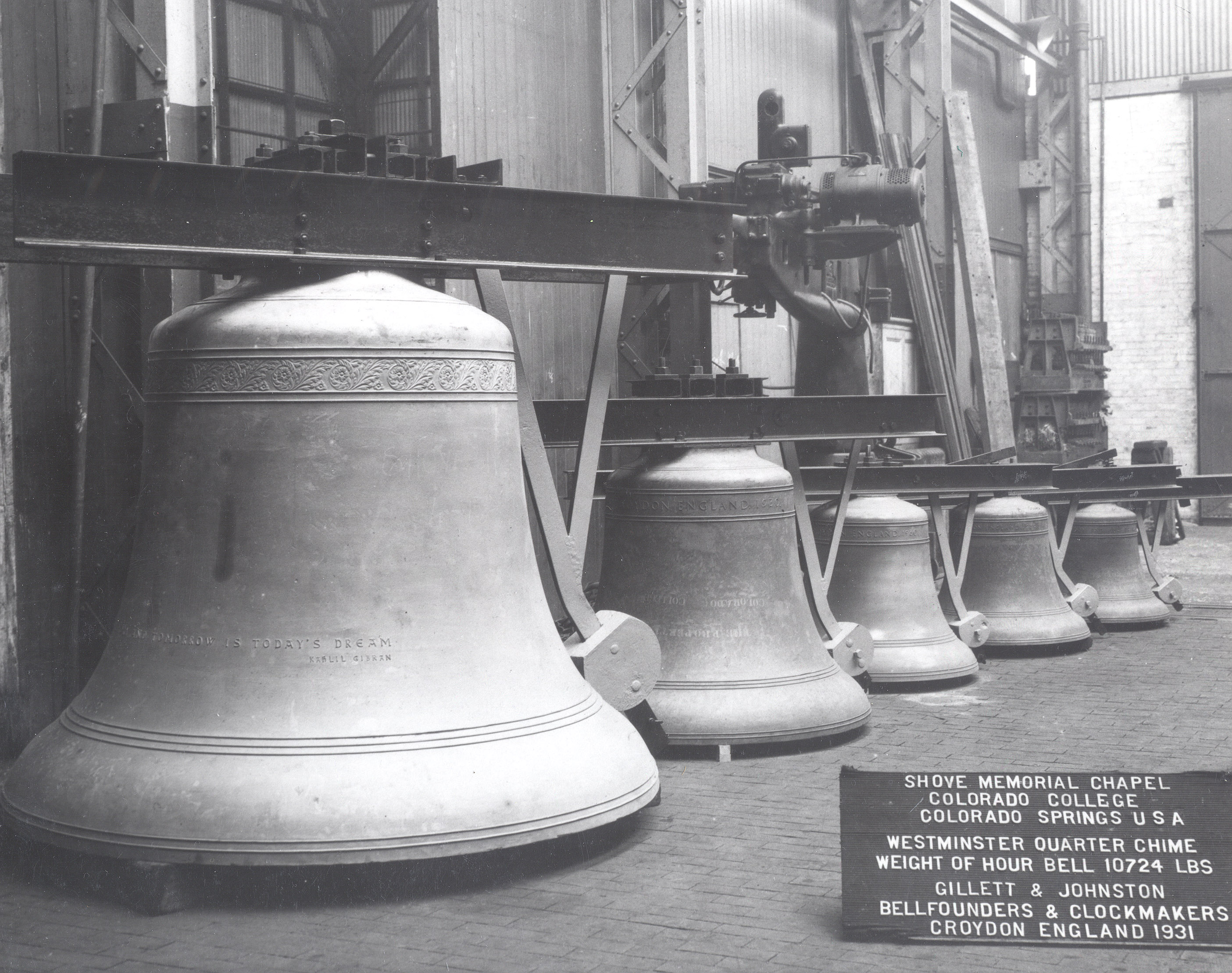 Shove Chapel Bells Prior to Shipping in Croydon England 1931 <span class="cc-gallery-credit"></span>